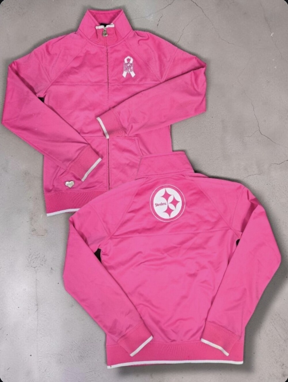 NFL Team Apparel Pittsburgh Steelers Breast Cancer 2010-11 Season Jacket Size S